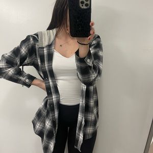 shein hooded flannel